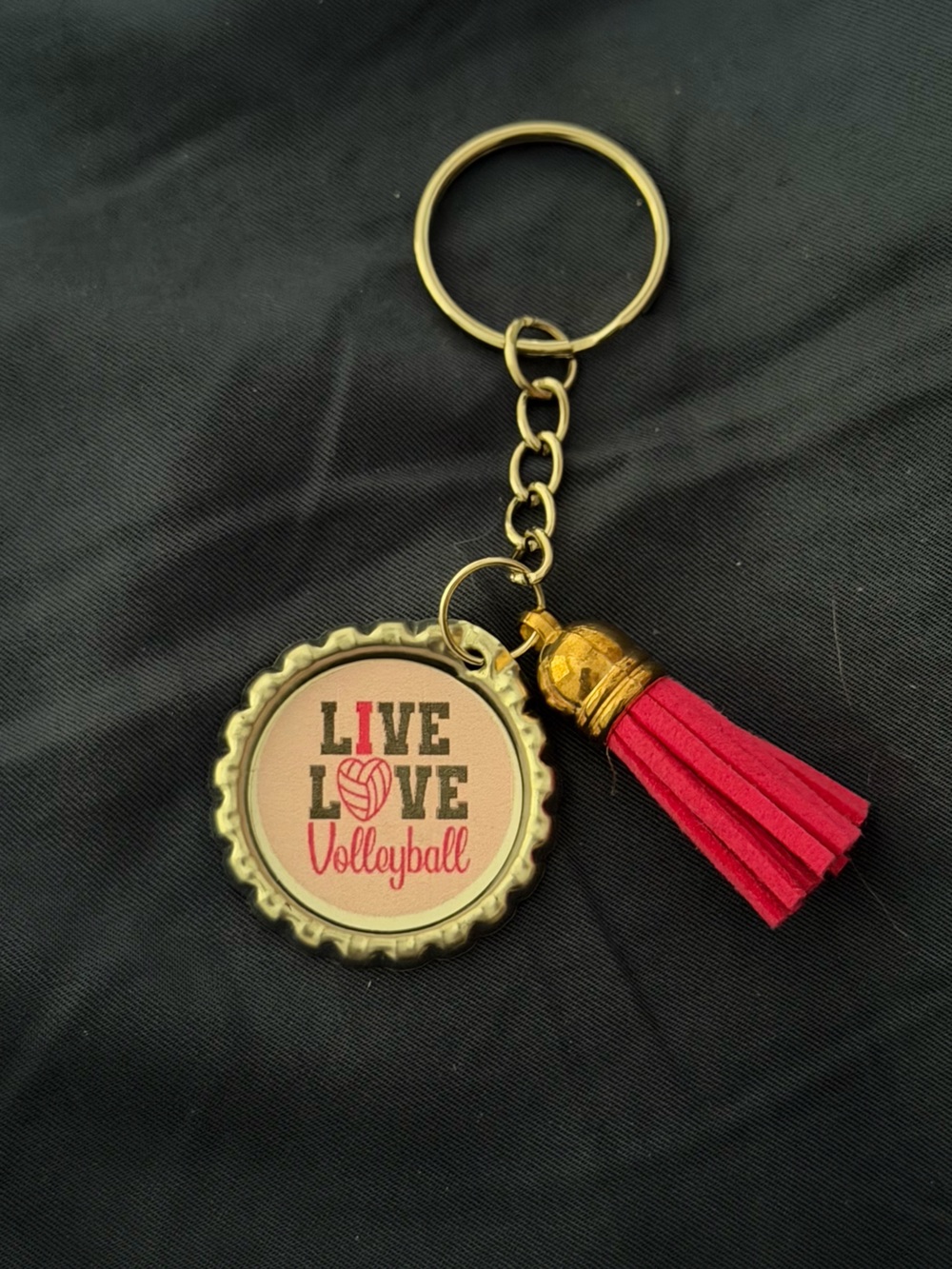 Live Love Volleyball Tassel Keychain